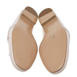 Pre Owned Hermes Pink Leather Kelly Mule Flats Size 38.5