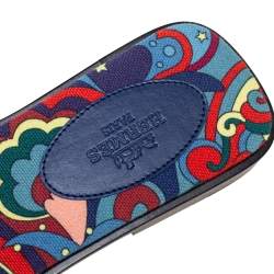 Pre Owned Hermes Navy Blue Leather Oran Flat Slide Sandals Size 36