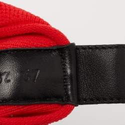 Hermes  Red/Black Fabric And Leather High Top Sneakers Size 37