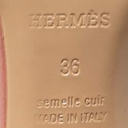 Pre Owned Hermès Pink Leather Oasis Sandals Size 36