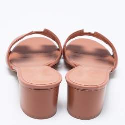 Pre Owned Hermès Pink Leather Oasis Sandals Size 36
