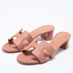 Hermès Pink Leather Oasis Sandals Size 36 Hermes | TLC