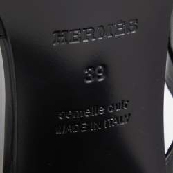 Pre Owned Hermès Black Leather Eve Sandals Size 39