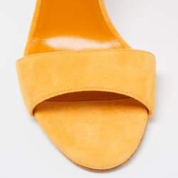 Hermes Alphonso Yellow Suede Cross Ankle Wrap Sandals Size 38