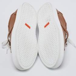 Hermes Tan Leather Day Low-Top Sneakers Size 38.5