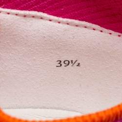 Hermes Pink/Orange Knit Fabric Flex Low Top Sneakers Size 39.5