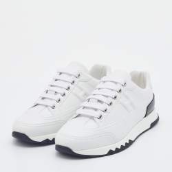 Hermes White Leather Quicker Low Top Sneakers Size 36