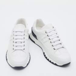 Hermes White Leather Quicker Low Top Sneakers Size 36