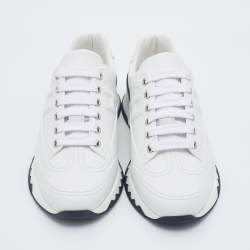 Hermes White Leather Quicker Low Top Sneakers Size 36