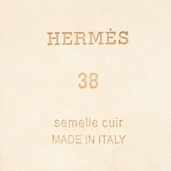 Pre Owned Hermés Bordeaux Epsom Leather Oran Slide Sandals Size 38