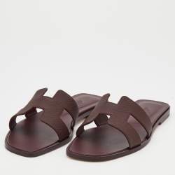 Hermes Epsom Oran Sandals - Size 8 / 38 (SHF-21767) – LuxeDH