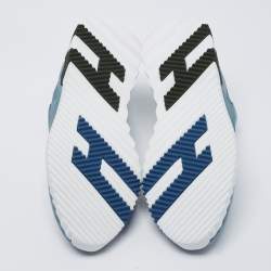 Hermes Blue Neoprene and Suede Bouncing Sneakers Size 37