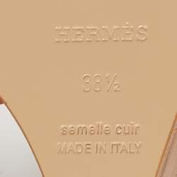 Hermes Brown Leather Legend Ankle Strap Sandals Size 38.5