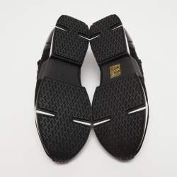 Pre Owned Hermes Black  Woven Fabric and Leather Oxygene Low Top Sneakers Size 39