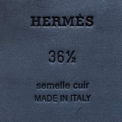 مملوكة مسبقًا Hermes Black/Beige Calf Hair Oran Flat Slides Size 36.5