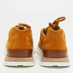 Hermes Light Brown Suede Buster Sneakers Size 39.5
