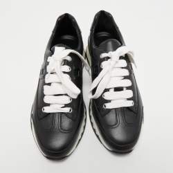 Hermes Black Leather Trail Sneakers Size 39