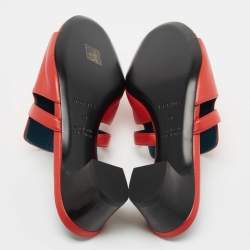 Hermes Red Leather Candy Slide Sandals Size 39