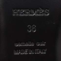 Hermes Black Leather Oz Mules Size 36