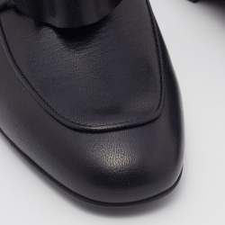 Hermes Black Leather Oz Mules Size 36