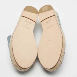 Hermes Blue Suede Trip Espadrille Flats Size 41