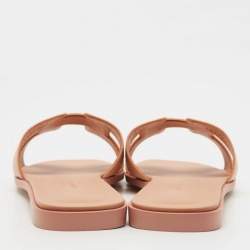 Pre Owned Hermes Pink Leather Oran Sandals Size 38