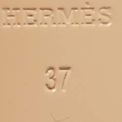 مملوكة مسبقًا Hermes Brown Leather Legend Wedge Sandals Size 37