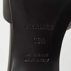 Hermes Black Leather Dreamy Slide Size 38.5