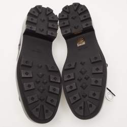 Pre Owned Hermes Black Leather Kelly Oxford Size 39