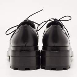 Pre Owned Hermes Black Leather Kelly Oxford Size 39