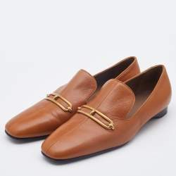 Hermes Tan Leather Dahlia Loafers Size 40