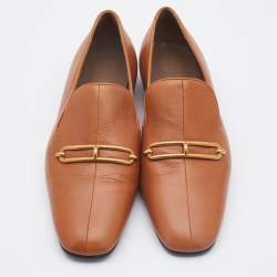 Hermes Tan Leather Dahlia Loafers Size 40
