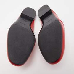 Hermes Red Leather Oz Flat Mules Size 41