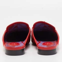 Hermes Red Leather Oz Flat Mules Size 41