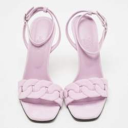 مملوكة مسبقًا Hermes Purple Suede Gala Ankle Cuff Sandals Size 38