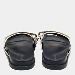 Pre Owned Hermes Himalaya Crocodile Chypre Slingback Flat Sandals Size 39