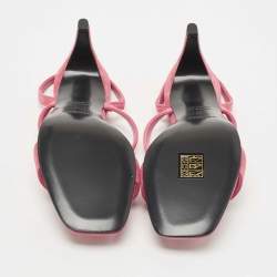 Pre Owned Hermes Pink Suede Glamour Slingback Sandals Size 37