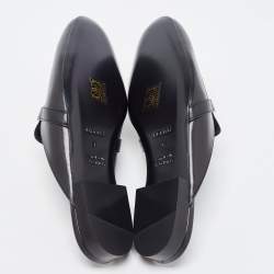 Pre Owned حذاء فلات سلايد هيرمس أوز جلد أسود مقاس 36