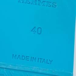 مملوكة مسبقًا Hermes Blue Rubber Aloha Flat Slides Size 40