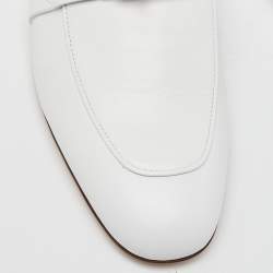Hermes White Leather Oz Mules Size 41
