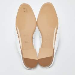 Hermes White Leather Oz Mules Size 41