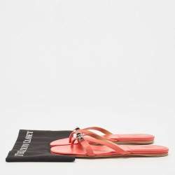 Hermes Pink Suede Corfu Thong Flat Slides Size 41