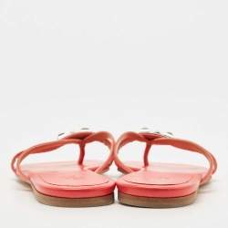 Hermes Pink Suede Corfu Thong Flat Slides Size 41