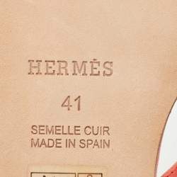 Hermes Pink Suede Corfu Thong Flat Slides Size 41