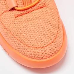 Hermès Orange Leather and Neoprene Low Top Sneakers Size 36