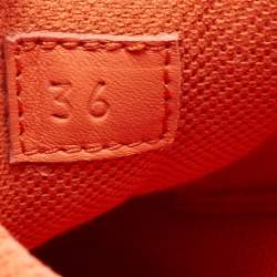 Hermès Orange Leather and Neoprene Low Top Sneakers Size 36