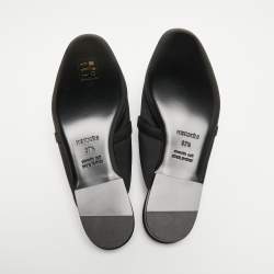 Hermes Black Satin Oz Mules Size 37.5