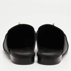 Hermes Black Satin Oz Mules Size 37.5
