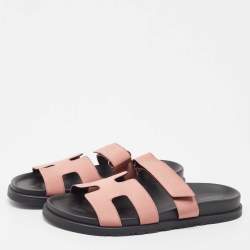 Hermes Pink Satin Chypre Sandals Size 40