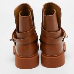 Hermes Brown Leather Neo Ankle Boots Size 40